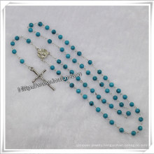 Hot Sell / Semi-Precious 5mm Turquoise Beads Religious Rosary (IO-cr186)